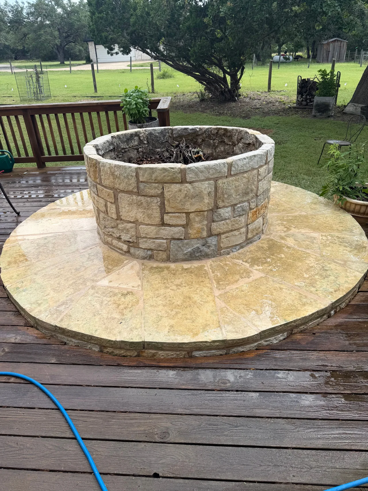 Fire-pit patio after cleaning